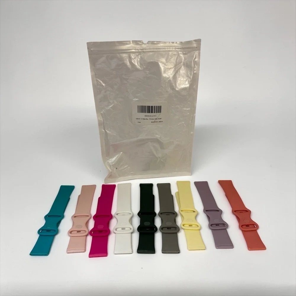 GEAK 9 Pack Silicone‎ Sport Bands for Smartwatch Multi Color Women Men Small